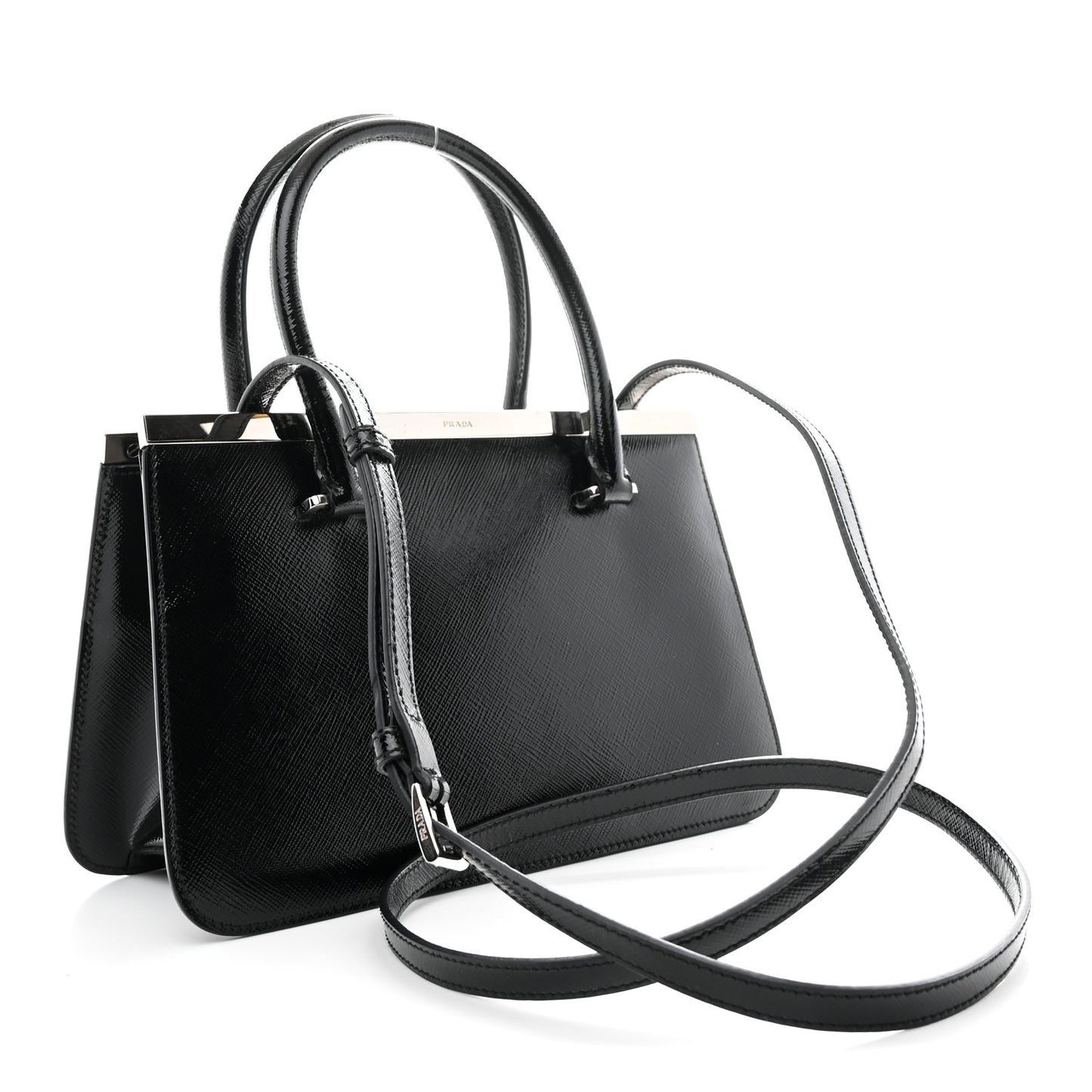 Saffiano Vernice Top Handle Bag Black