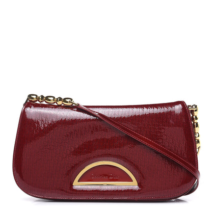 Christian Dior Patent Trotter Maris Pearl Shoulder Bag Dark Red 1 of 11