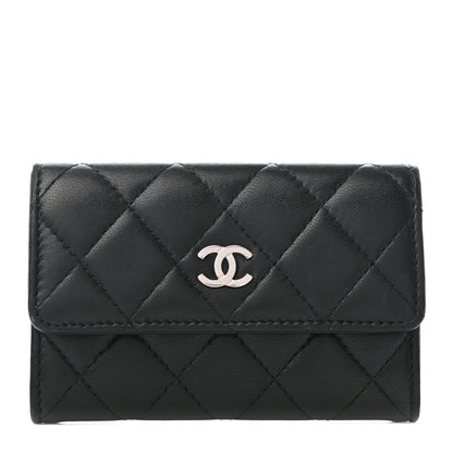 Chanel Lambskin Quilted Flap Card Holder Black 1 of 8