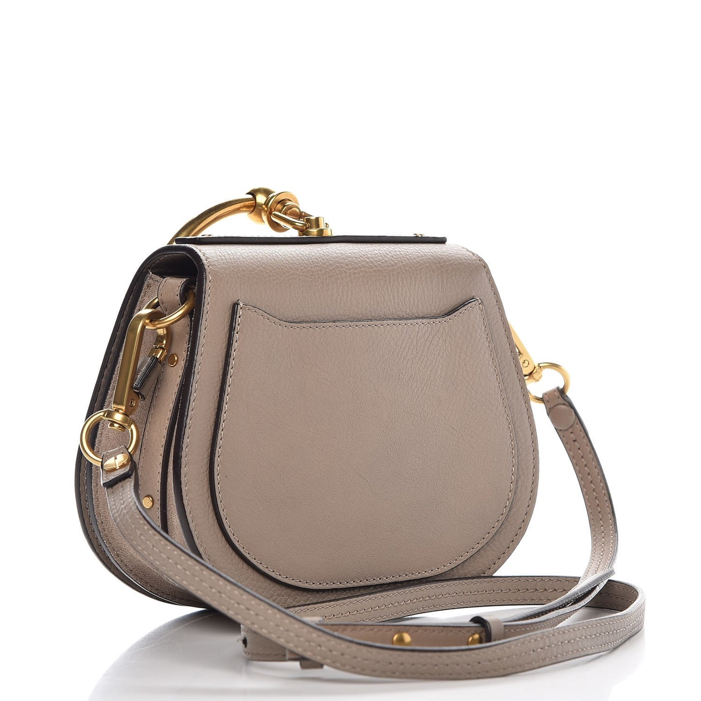 Calfskin Suede Small Nile Bracelet Bag Motty Grey