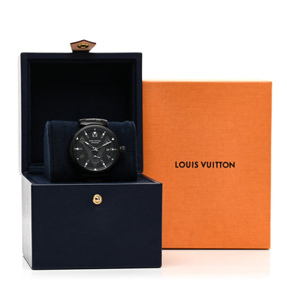 Louis Vuitton Stainless Steel Alligator 41mm Tambour Automatic Watch Black 5 of 5
