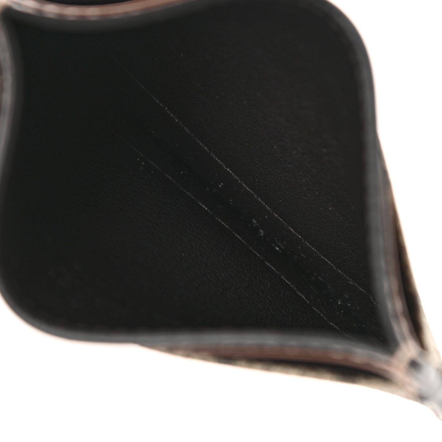 GG Supreme Monogram Calfskin Card Holder Beige Ebony Cuir