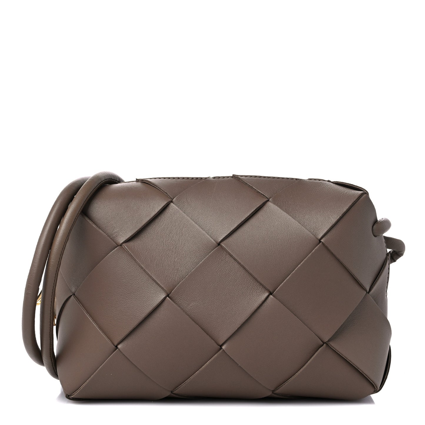 Lambskin Maxi Intrecciato Small Cassette Camera Bag Taupe Grey