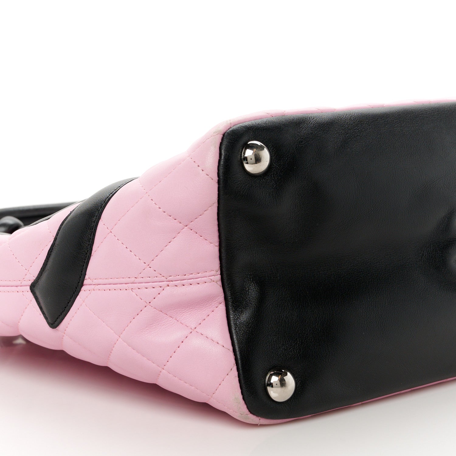 Chanel Calfskin Quilted Large Cambon Tote Pink Black 9 of 10