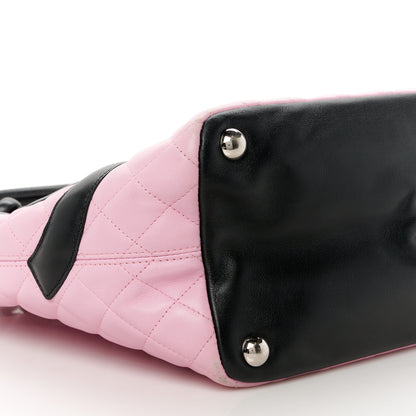 Chanel Calfskin Quilted Large Cambon Tote Pink Black 9 of 10