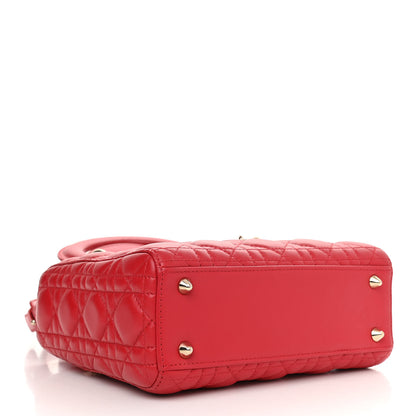 Christian Dior Lambskin Cannage Small My Lady Dior Red 4 of 11