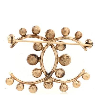 Chanel Pearl Crystal CC Brooch Gold 3 of 3