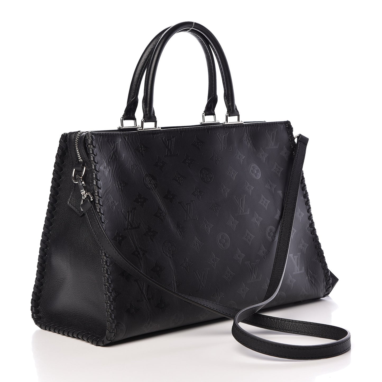 Monogram Cuir Plume Very Zipped Tote Black