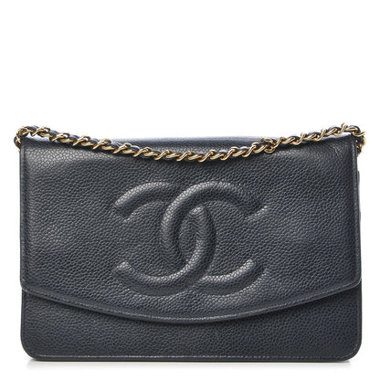 Chanel Caviar Timeless CC Wallet on Chain WOC Navy 1 of 8