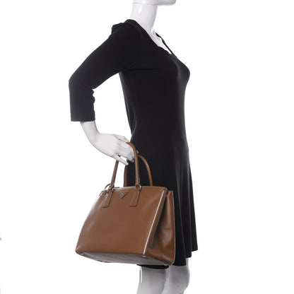 Prada Saffiano Medium Galleria Double Zip Tote Cannella Talco 2 of 10