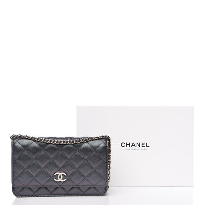 Chanel Iridescent Caviar Quilted Wallet On Chain WOC Black 13 of 13