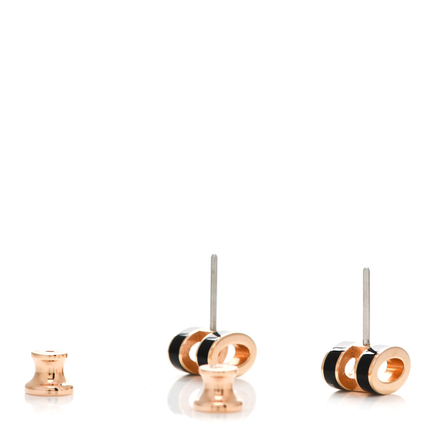 Rose Gold Lacquered Pop H Earrings Black