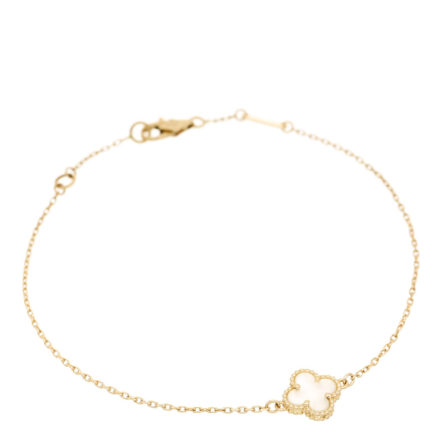 Van Cleef & Arpels 18K Yellow Gold Mother of Pearl Sweet Alhambra Bracelet 1 of 5