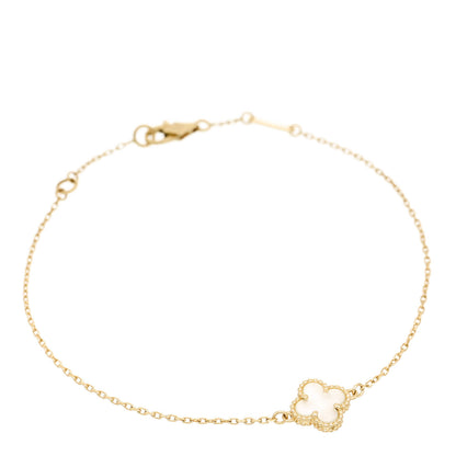 Van Cleef & Arpels 18K Yellow Gold Mother of Pearl Sweet Alhambra Bracelet 1 of 5