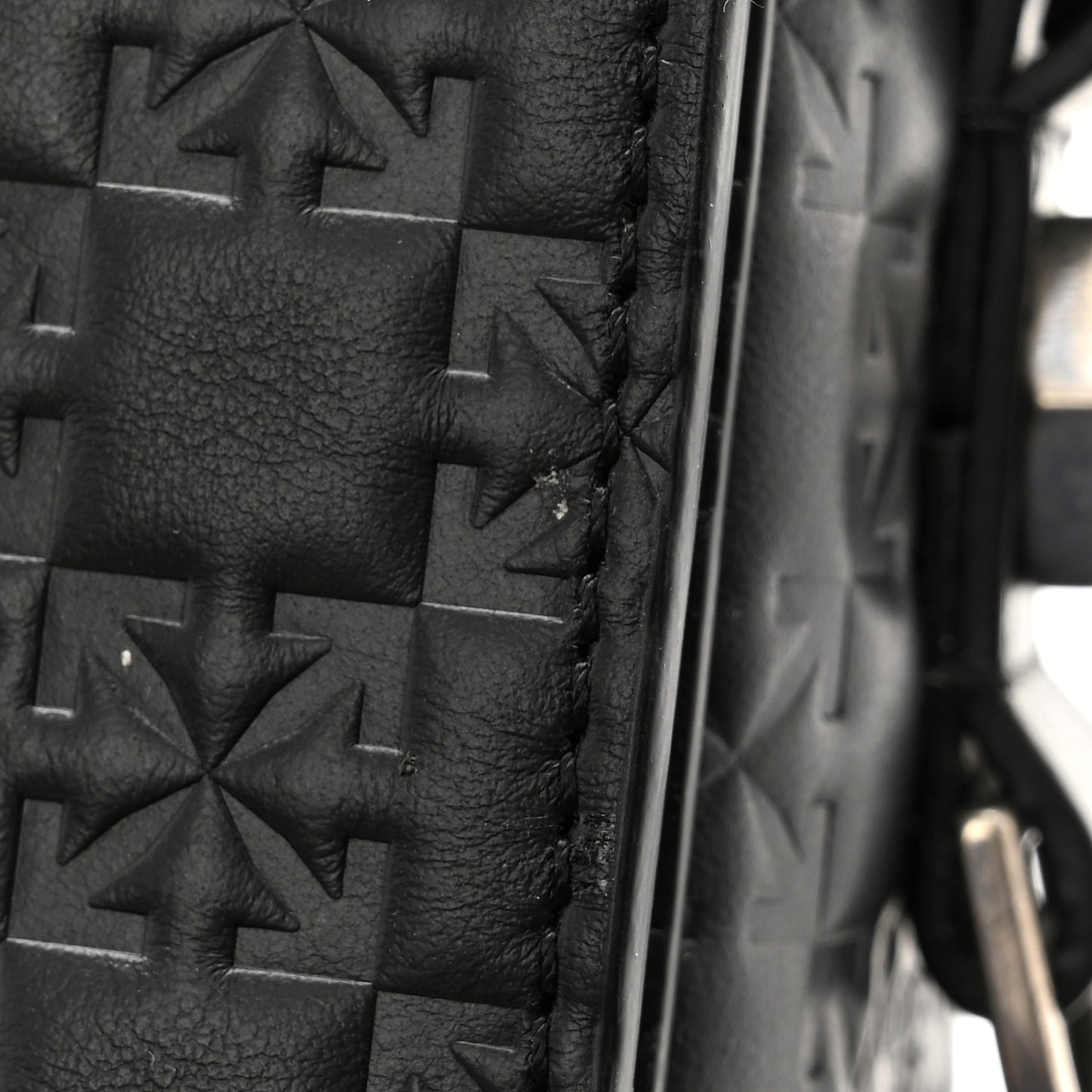 Embossed Mini Diag Binder Clip Bag Black