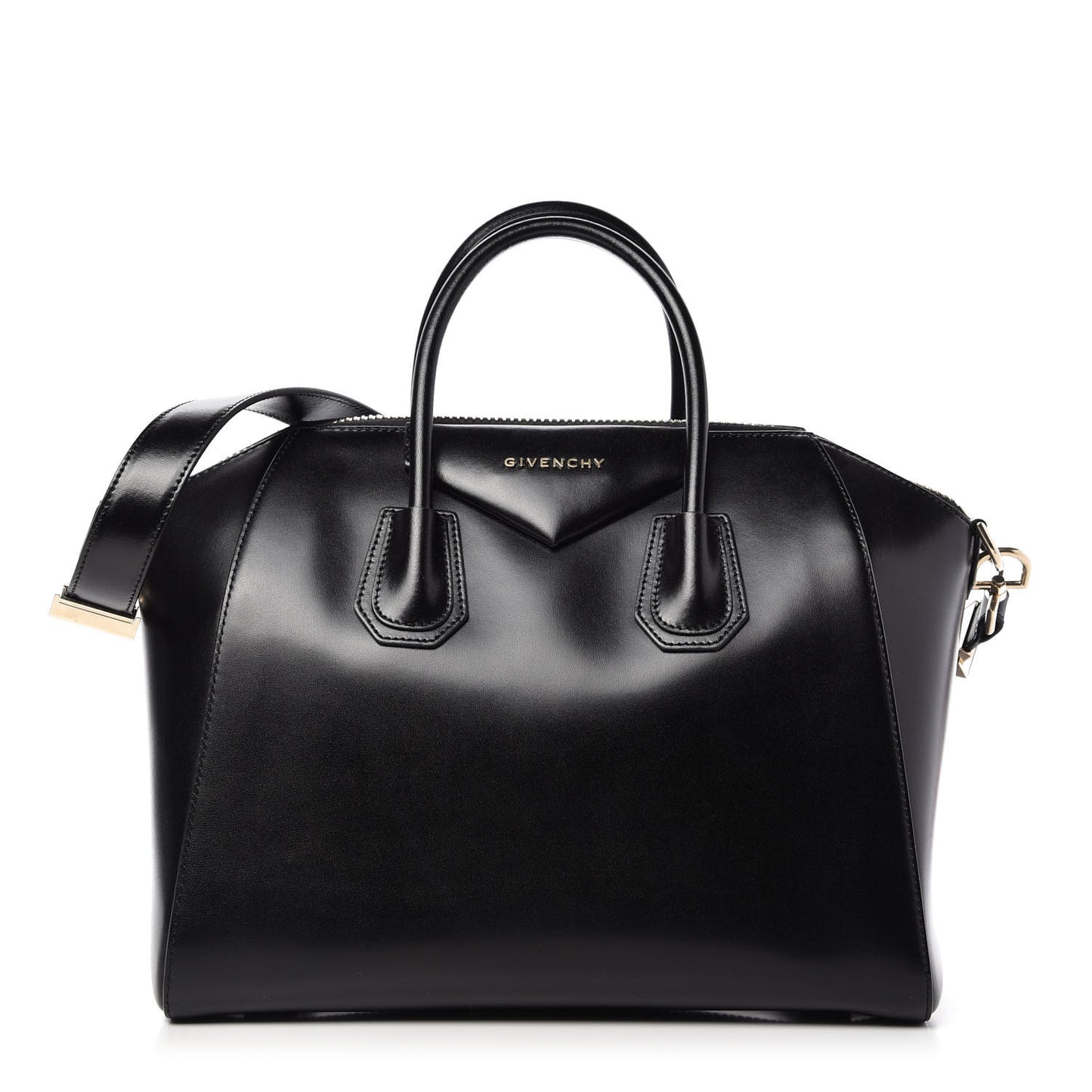 Shiny Lord Calfskin Medium Antigona Black
