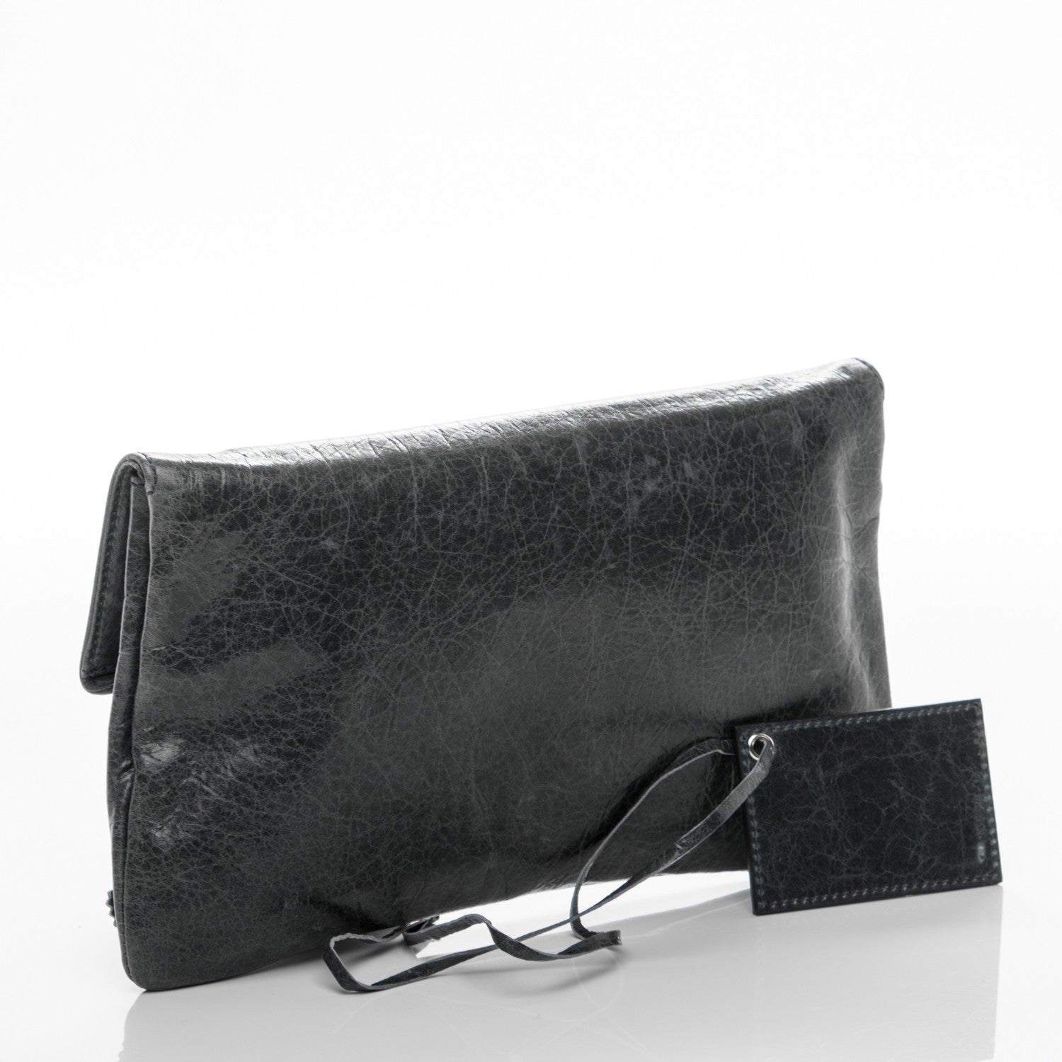Balenciaga Agneau Giant Brogues Hardware Envelope Clutch Anthracite 3 of 7