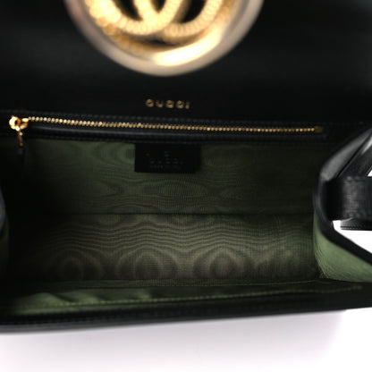 Gucci Textured Calfskin Small Torchon GG Ring Shoulder Bag Black 5 of 9
