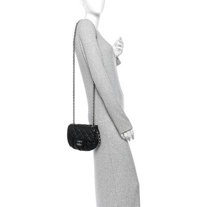 Chanel Washed Lambskin Quilted Mini Chain Around Flap Black 2 of 10
