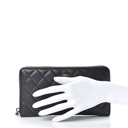 Chanel Caviar Quilted Large Zip Around Organizer Wallet Black 2 of 8