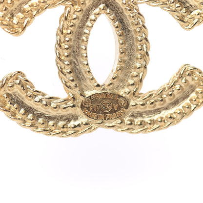 Chanel CC Drop Earrings Matte Gold 3 of 4