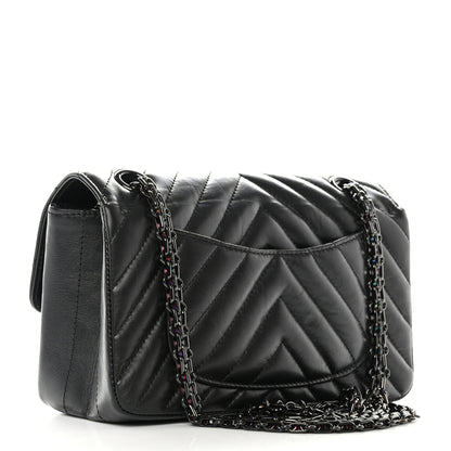Chanel Aged Calfskin Chevron Quilted 2.55 Reissue Mini Flap So Black 3 of 11