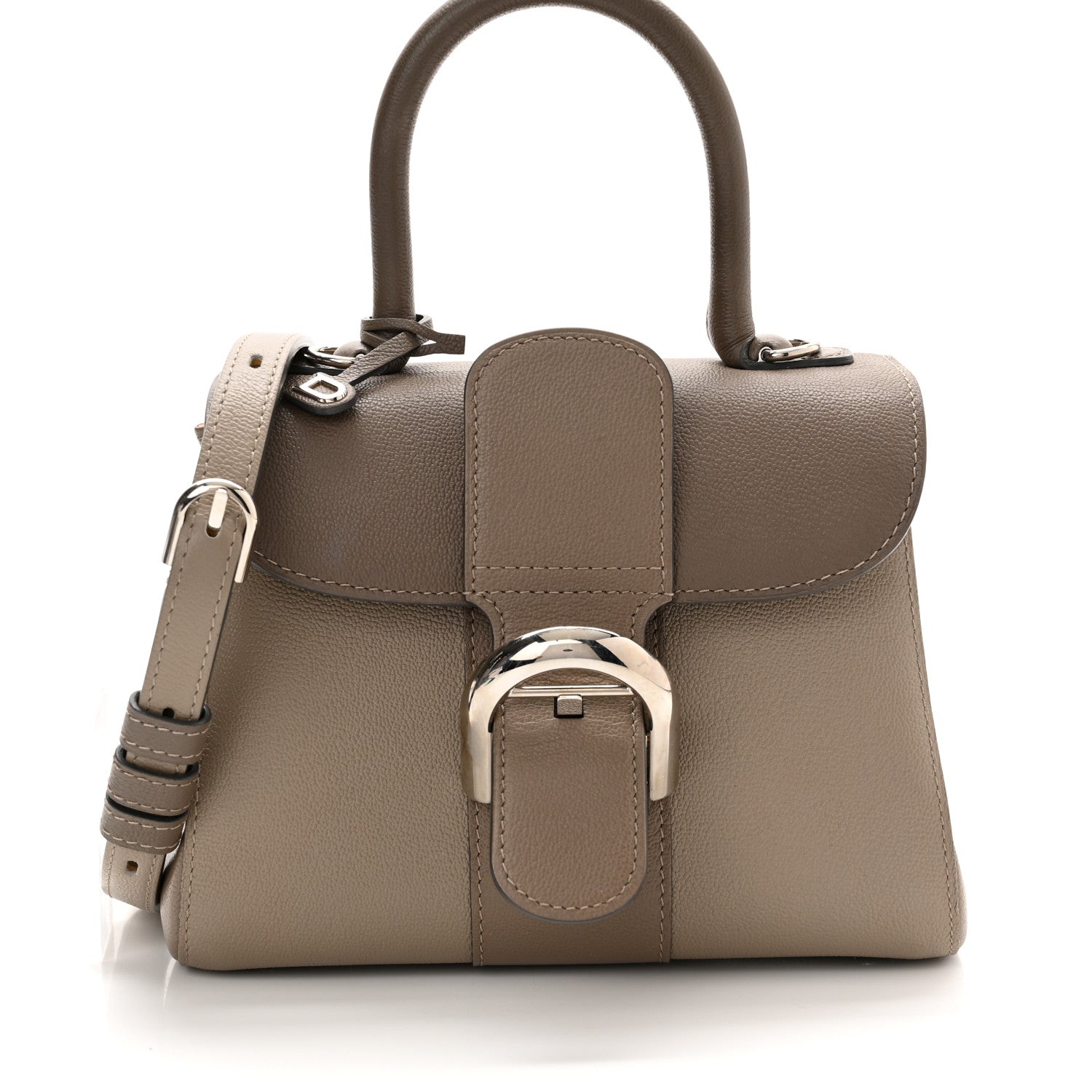 Delvaux Grained Calfskin Mini Brillant Satchel Camaieux Tourterelle 9 of 12