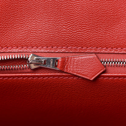 Hermes Shiny Porosus Crocodile Birkin 35 Rouge Vif 18 of 32