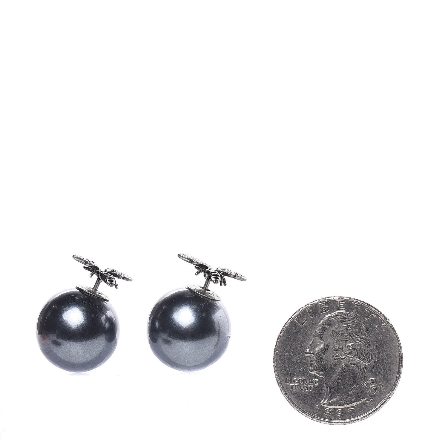 Christian Dior Mise En Dior Tribal Bee Earrings Grey 2 of 5
