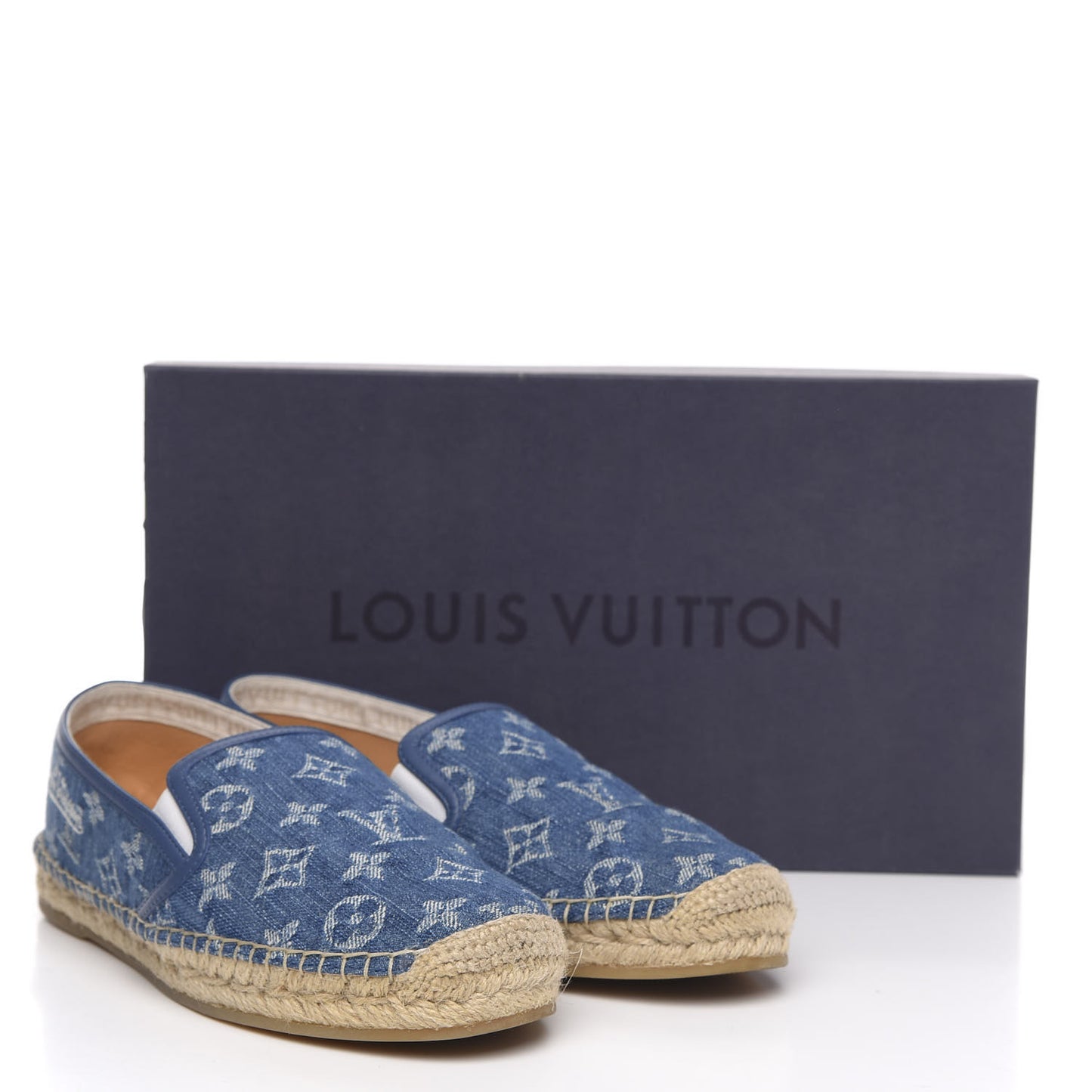 Monogram Denim Mens Bidart Espadrilles 5 Blue