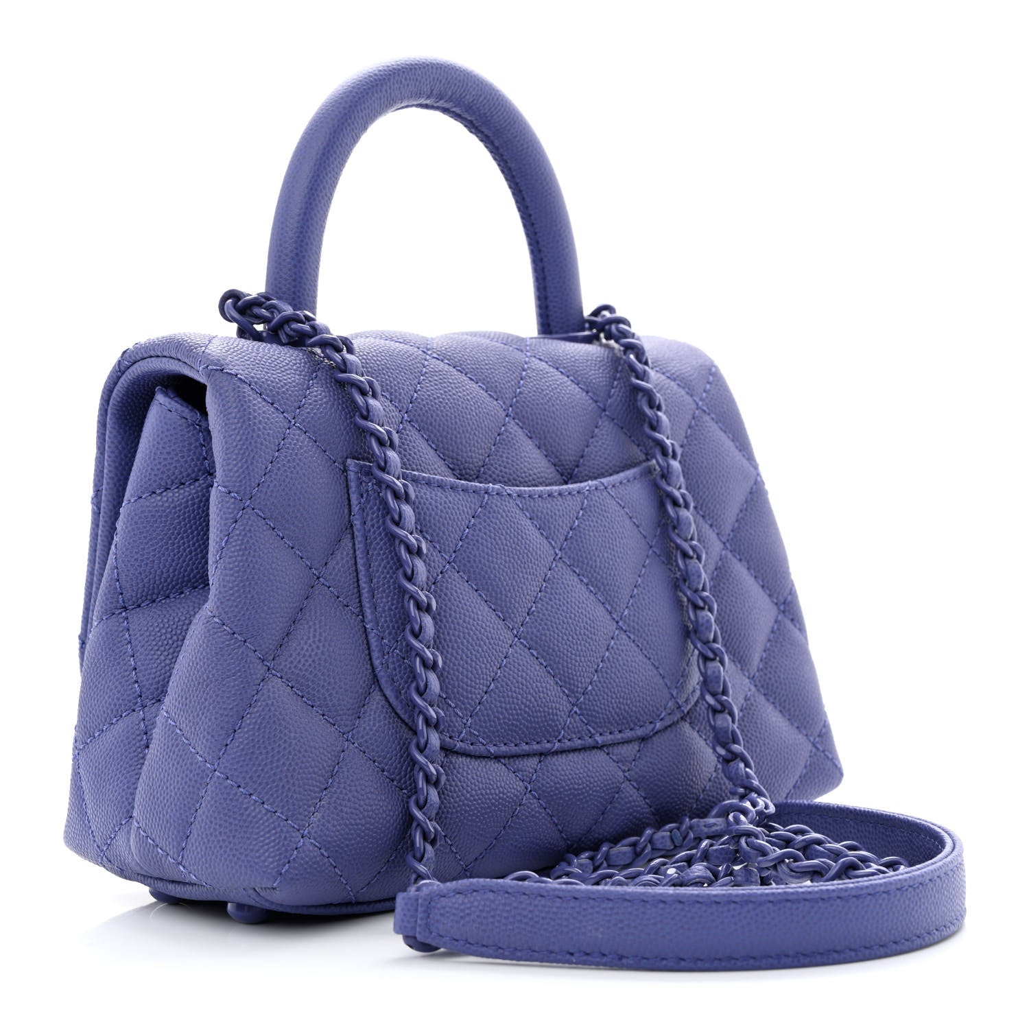 Chanel Caviar Quilted Incognito Extra Mini Coco Handle Flap Purple 3 of 11