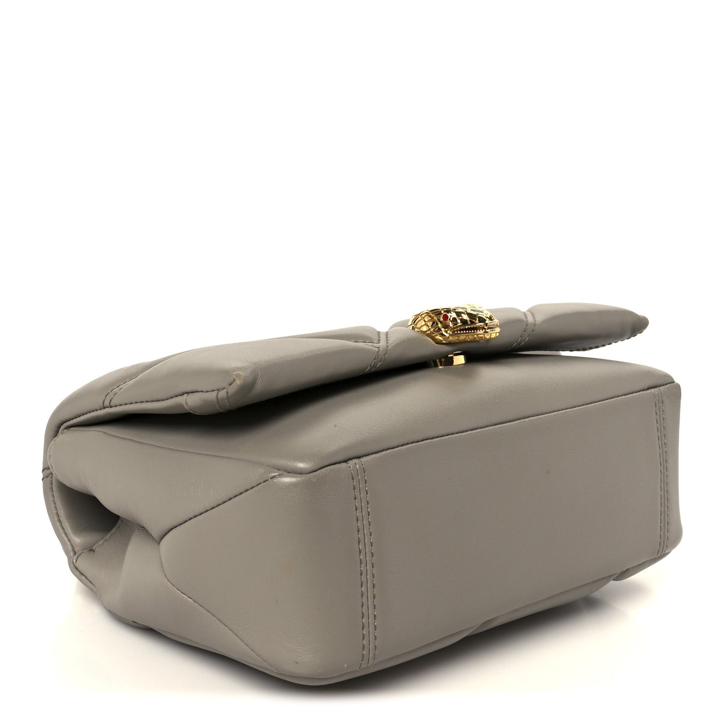 Calfskin Matelasse Mini Serpenti Cabochon Crossbody Bag Grey