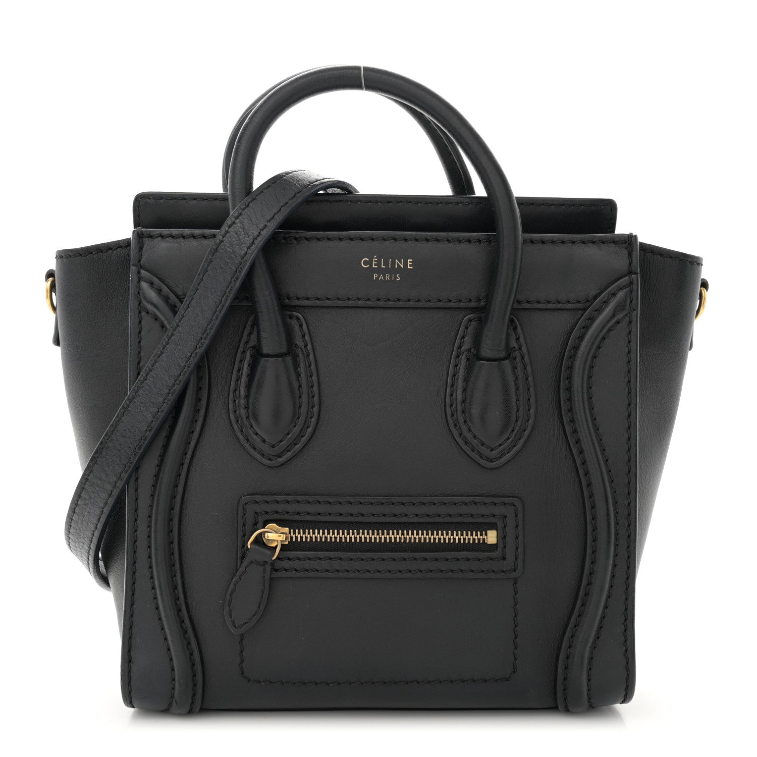 Celine Smooth Calfskin Nano Luggage Black 1 of 13