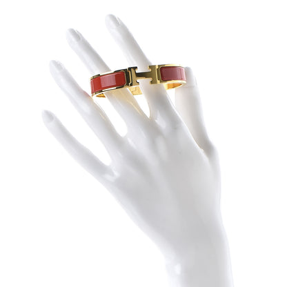 Hermes Enamel Narrow Clic Clac H Bracelet PM Rouge Vif 2 of 6