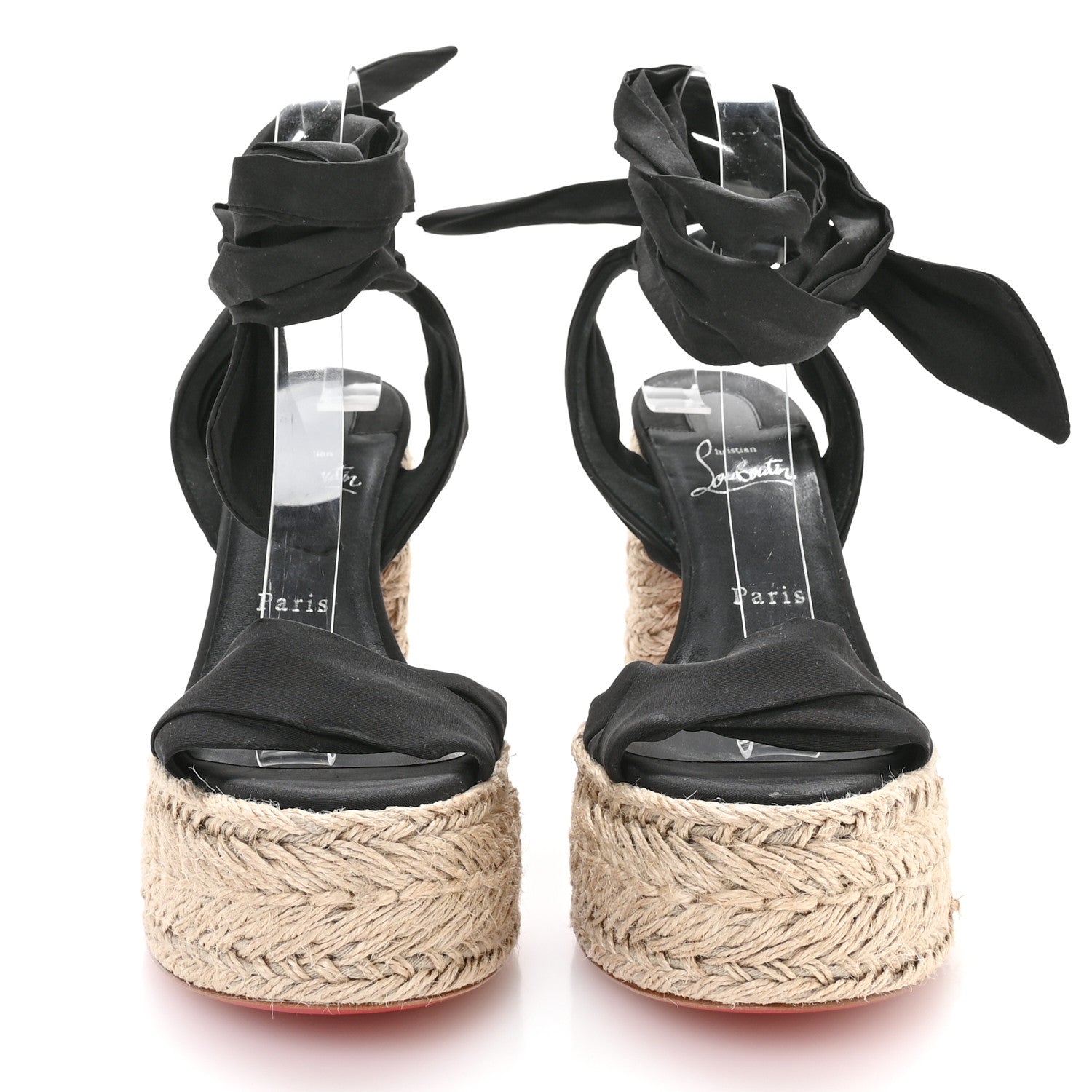 Christian Louboutin Gabardine Mariza Du Desert 130 Sandals 38 Black 3 of 7