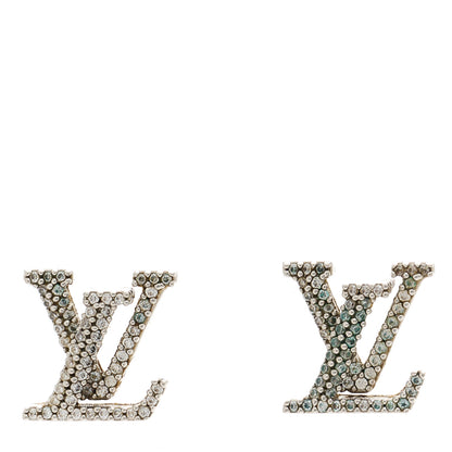 Louis Vuitton Palladium Crystal LV Iconic Earrings 1 of 5