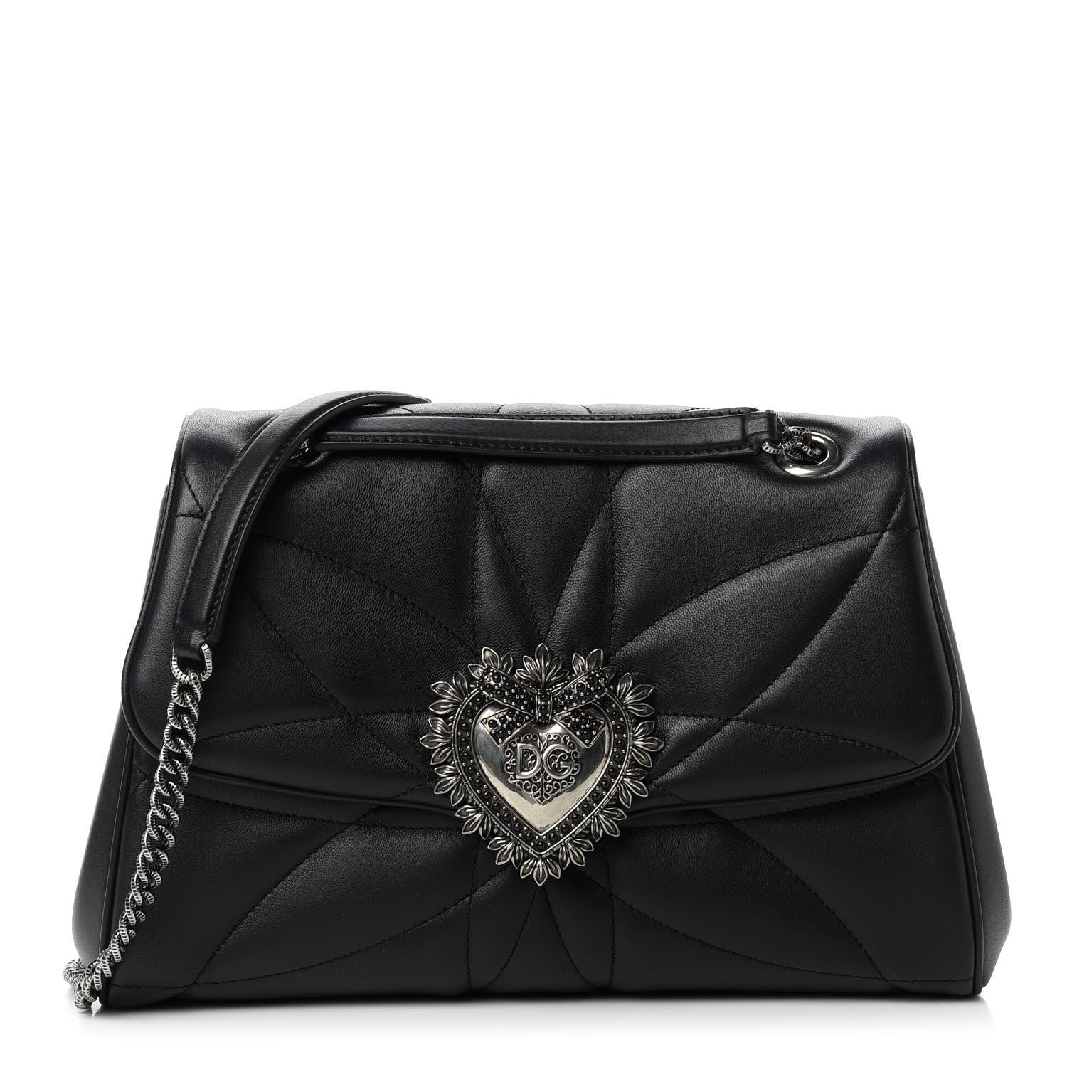 Dolce & Gabbana Lambskin Devotion Shoulder Bag Black 1 of 11