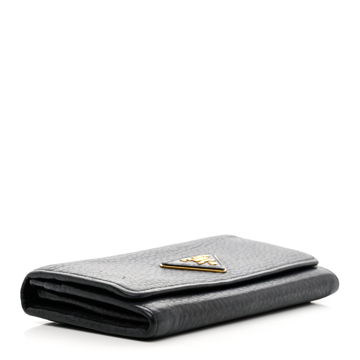 Prada Vitello Daino Continental Flap Wallet Black 4 of 8