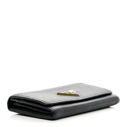 Prada Vitello Daino Continental Flap Wallet Black 4 of 8