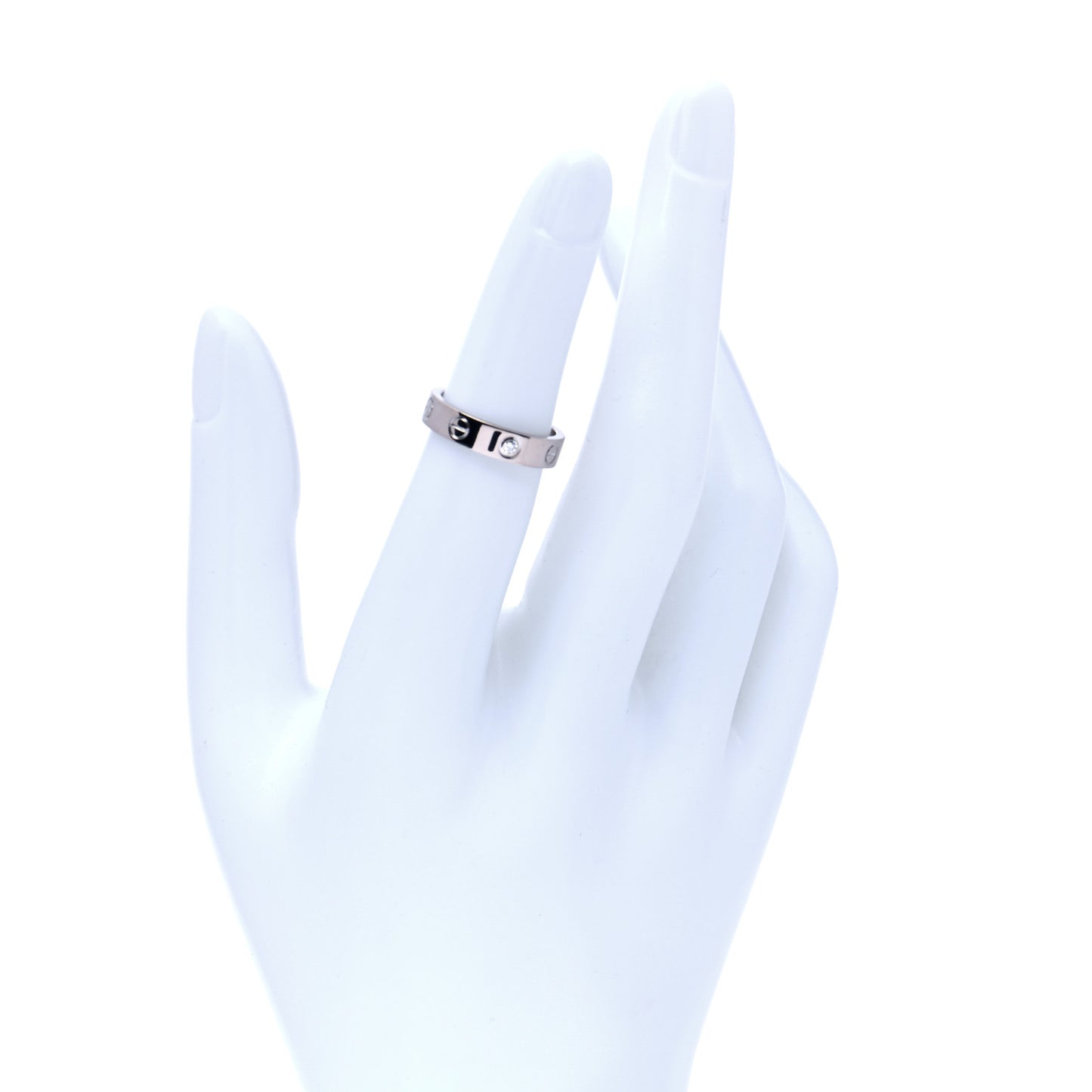 18K White Gold Diamond 4mm LOVE Wedding Band Ring 49 4.75