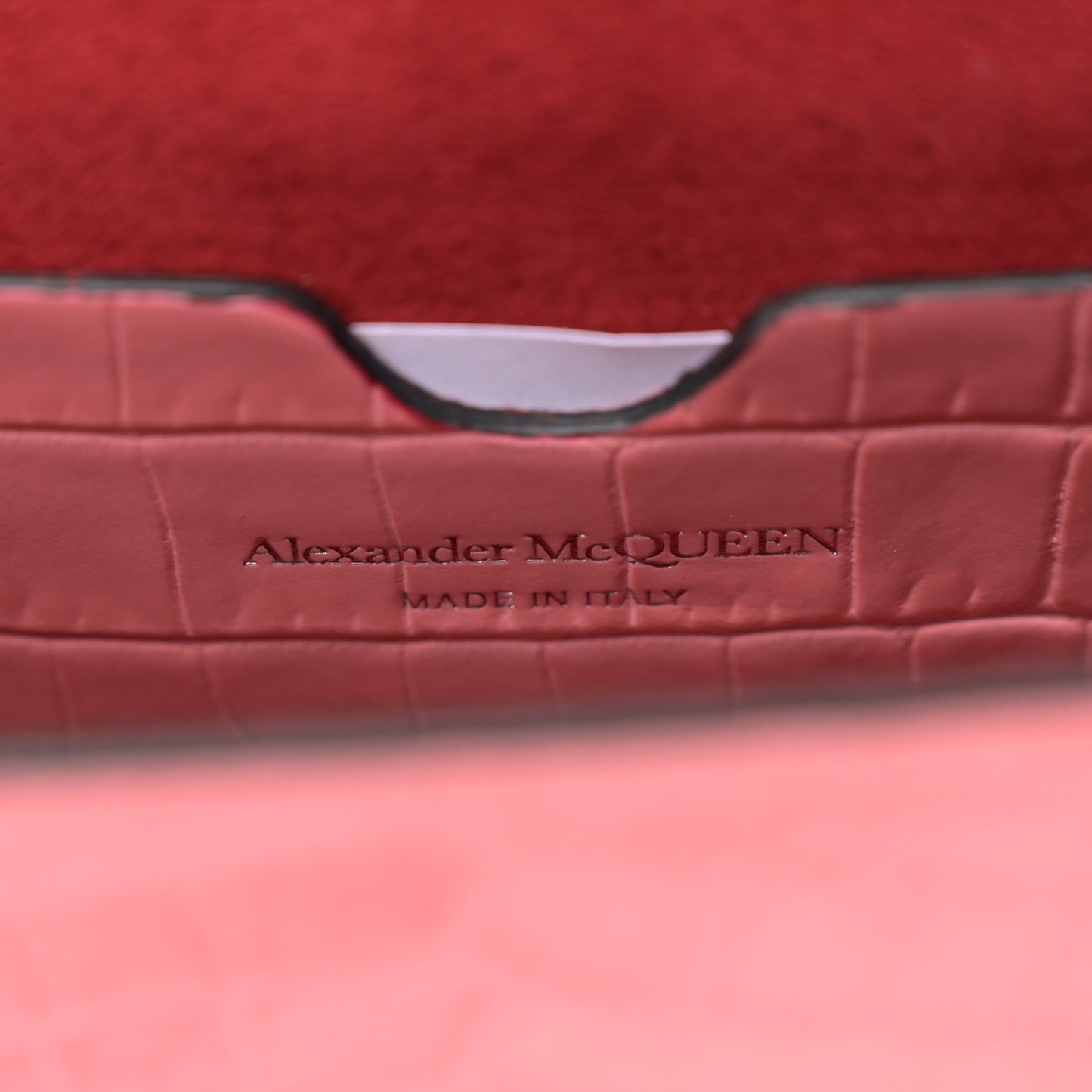 Calfskin Crocodile Embossed Skull Mini Crossbody Bag Coral