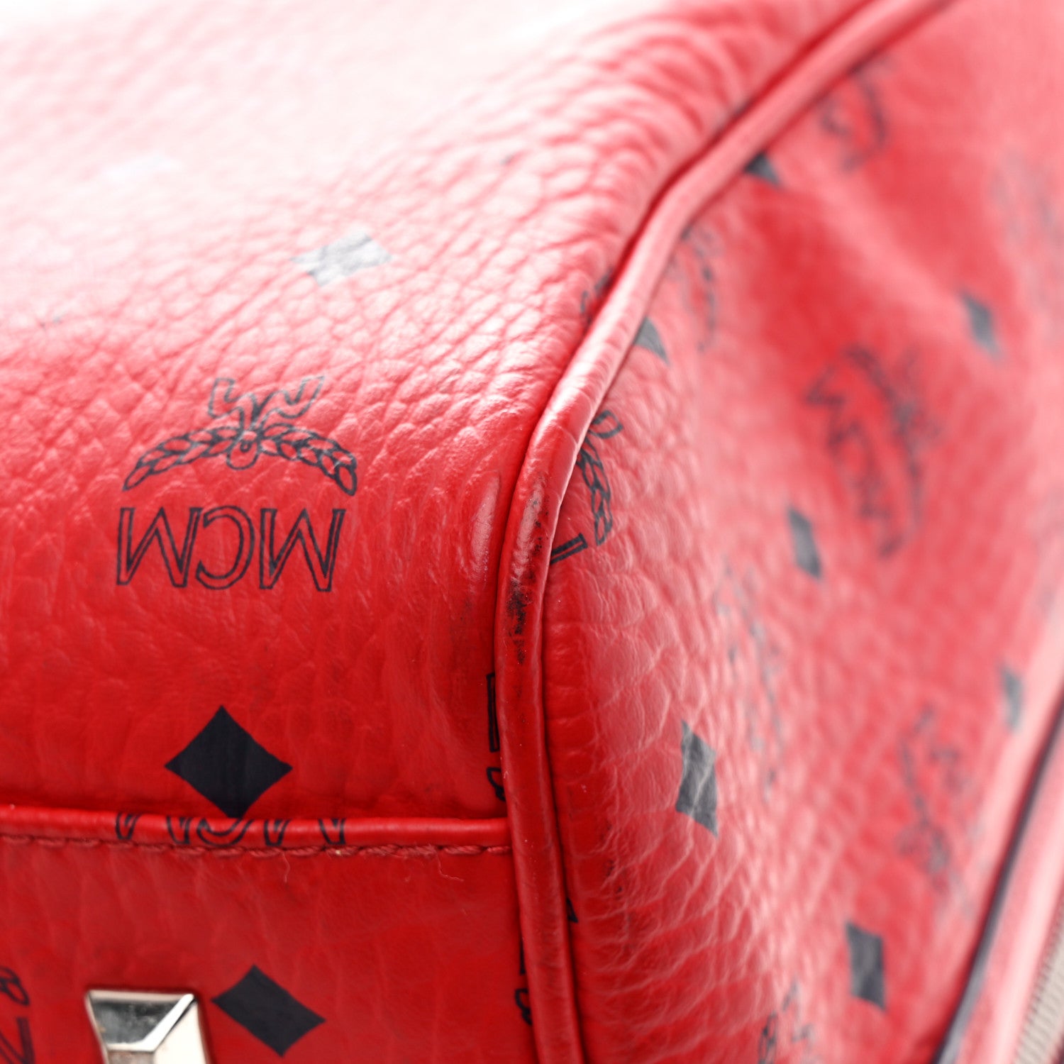 MCM バッグ       12-② MCM Visetos Small Patricia Saddle Bag Cognac 1689183 – FASHIONPHILE