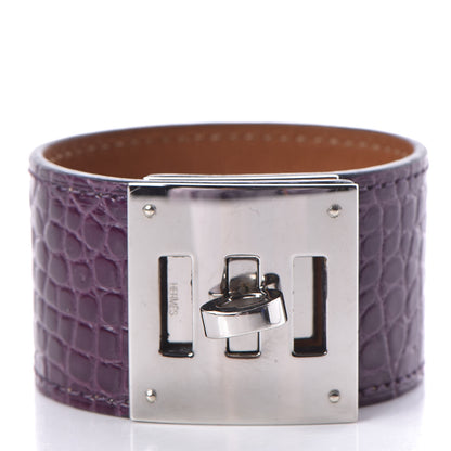 Hermes Shiny Alligator Kelly Dog Cuff Amethyst 3 of 6