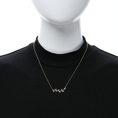 Tiffany 18K Yellow Gold Paloma Picasso Olive Leaf Vine Pendant Necklace 3 of 5
