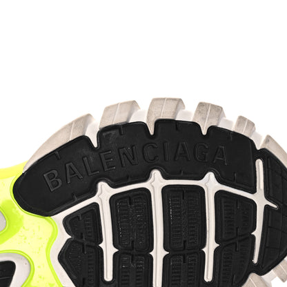 Balenciaga Mesh Nylon Worn Out Effect Womens Track Sneakers 37 White Fluo Yellow 6 of 9