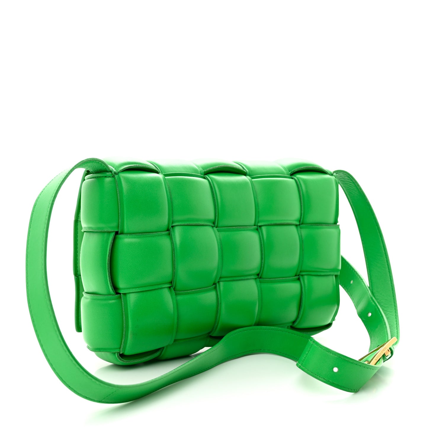 Nappa Maxi Intreccio Padded Cassette Crossbody Bag Parakeet