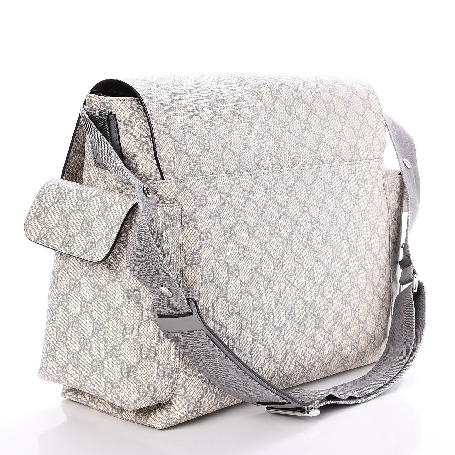 Gucci GG Plus Monogram Messenger Diaper Bag Ecru Grigio 3 of 8