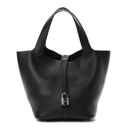 Hermes Taurillon Clemence Picotin Lock 22 MM Black 1 of 11