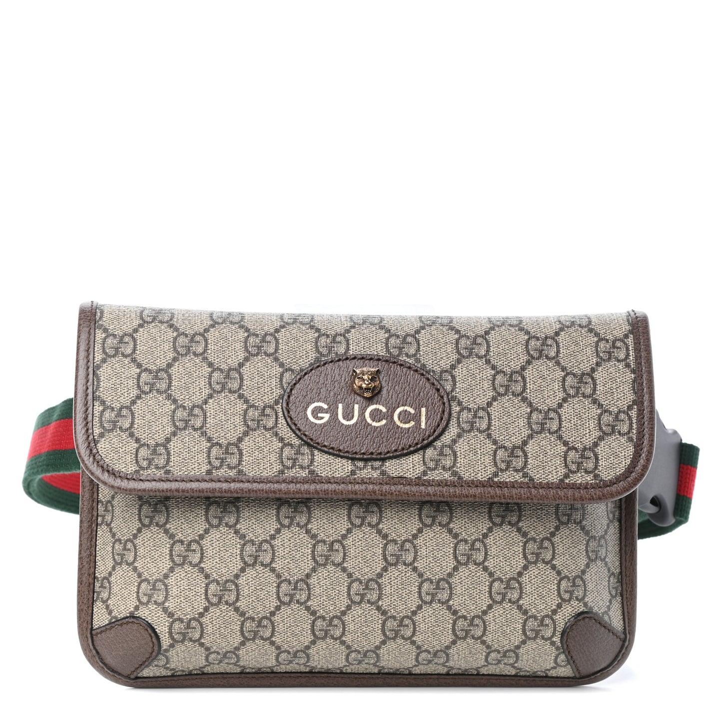 GG Supreme Monogram Neo Vintage Web Belt Bag Brown