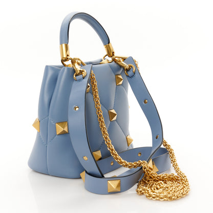 Valentino Garavani Nappa Small Roman Stud The Handle Bag Niagara 3 of 11